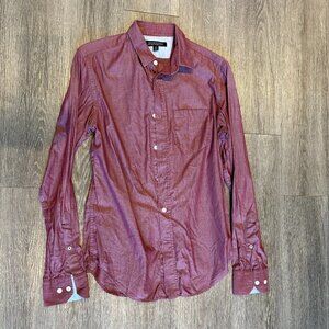 BR Non-Iron Slim Fit Button Down Red Casual Shirt - Size XS